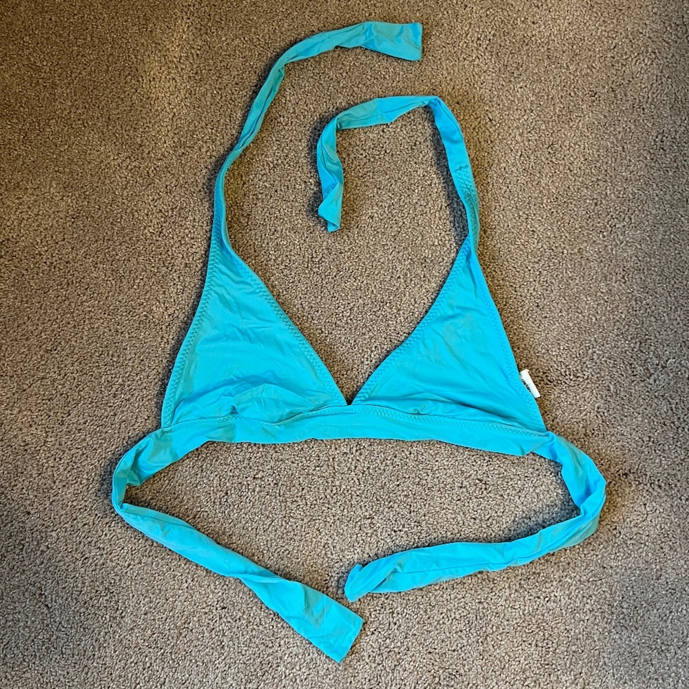 Mossimo Blue Tie Halter Bikini Top Size M